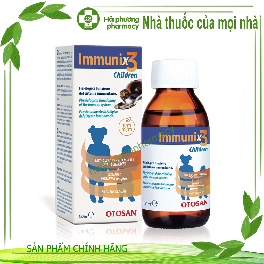 Immunix 3 children Siro tăng cường đề kháng, cân bằng vi sinh đường ruột, bổ sung vitamin cho trẻ