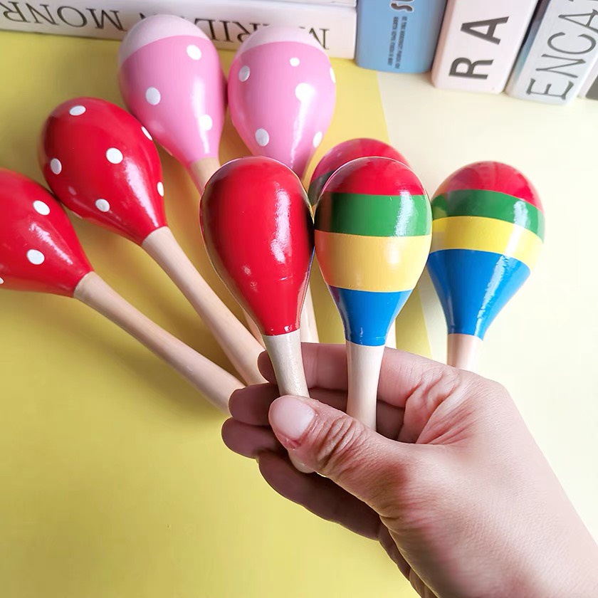 Đồ Chơi Sơ Sinh - Xúc Xắc Chùy Gỗ Bản Siêu To 20cm Phát Triển Thính Giác Cho Trẻ