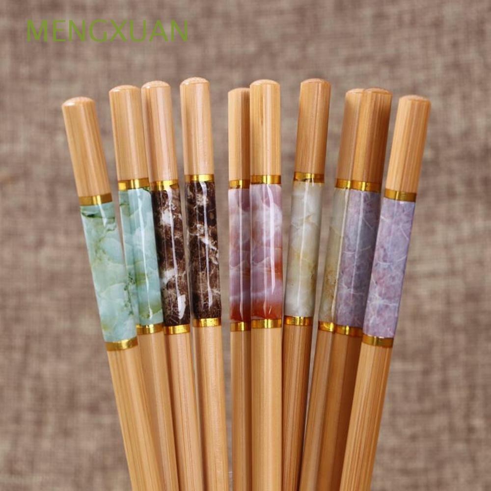 Bộ 10 đũa tre ăn cơm  vân đá kháng khuẩn cao cấp Bamboo