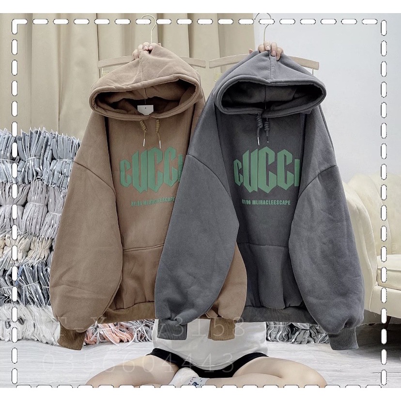 Áo hoodie unisex chất nỉ in chữ nổi 5D form rộng mũ 2 lớp 5 màu: Xanh, xám, nâu, đen, trắng.Phong cách thể thao HQ