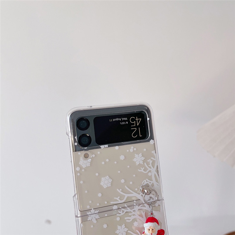 Ốp Điện Thoại Trong Suốt Trang Trí Hình Búp Bê Giáng Sinh Dễ Thương Cho Samsung Galaxy Z Flip 3 5G Z Flip 4 5G Samsung Galaxy Z Flip 5G ZFlip 4