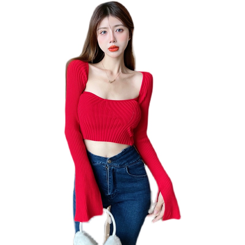 Porozi  Áo sweater Dệt Kim Tay Dài Cổ Chữ V Dáng Ôm Thời Trang Thu Đông Dành Cho Nữ