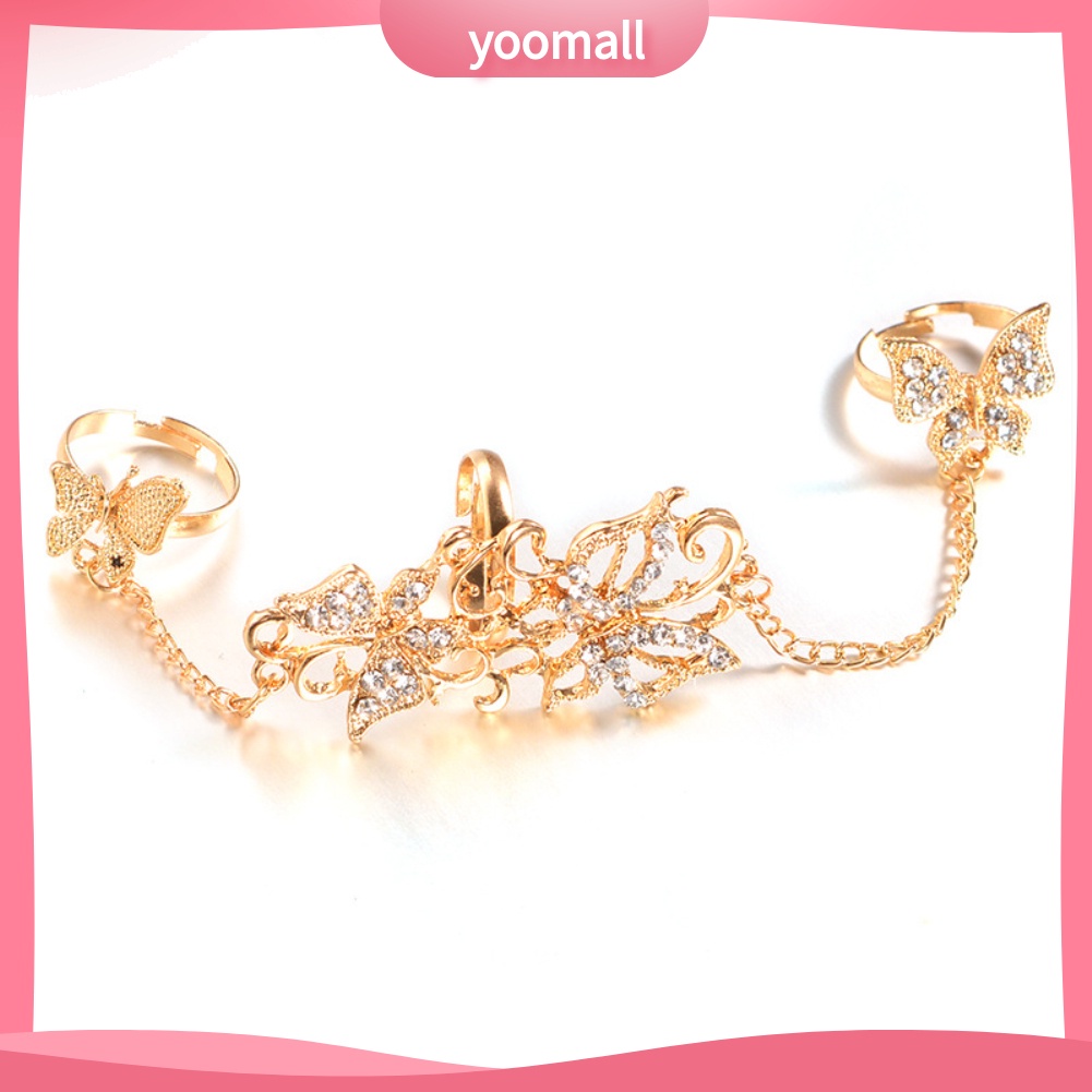 Nhẫn Hình Bướm Rỗng Đính Đá Có Thể Điều Chỉnh Kích Cỡ Thời Trang Dành Cho Nữ