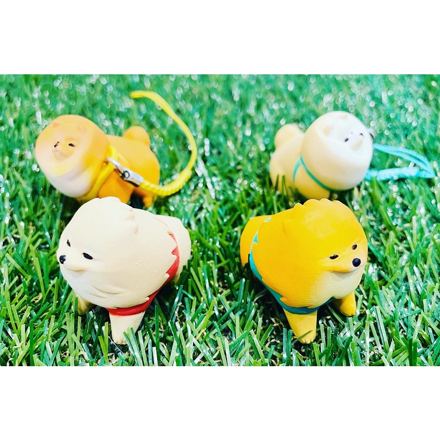Mini figure chó Pomeranian quậy dễ thương đồ trang trí phòng