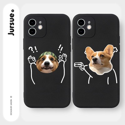 Ốp lưng JURSUE mềm hình cặp đôi độc lạ nam nữ đen Cho iPhone 17 16 15 14 13 12 11 Pro Max SE 2020 X XR XS ip 8 7 Plus Y2876