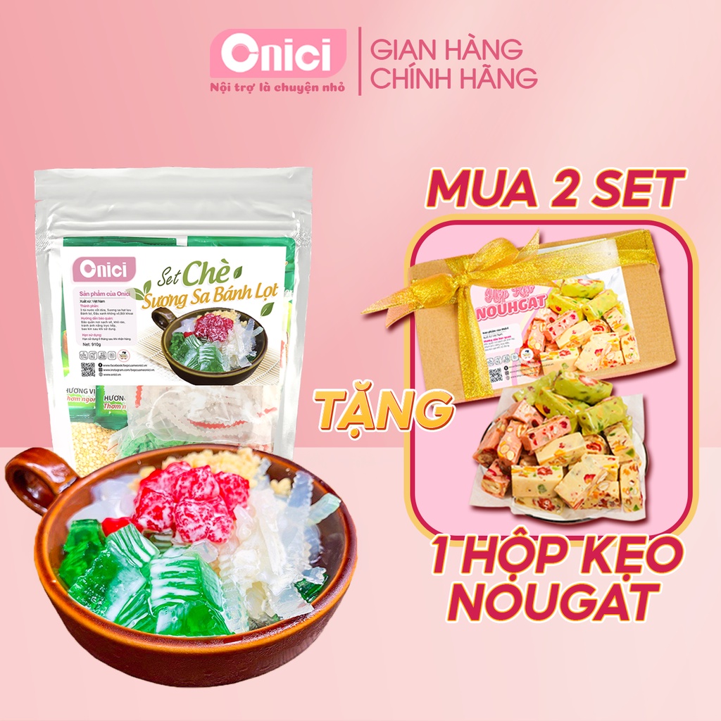 Chè sương sa bánh lọt Bếp Của Mẹ Onici set nguyên liệu chè sương sa bánh lọt loại 1 thượng hạng