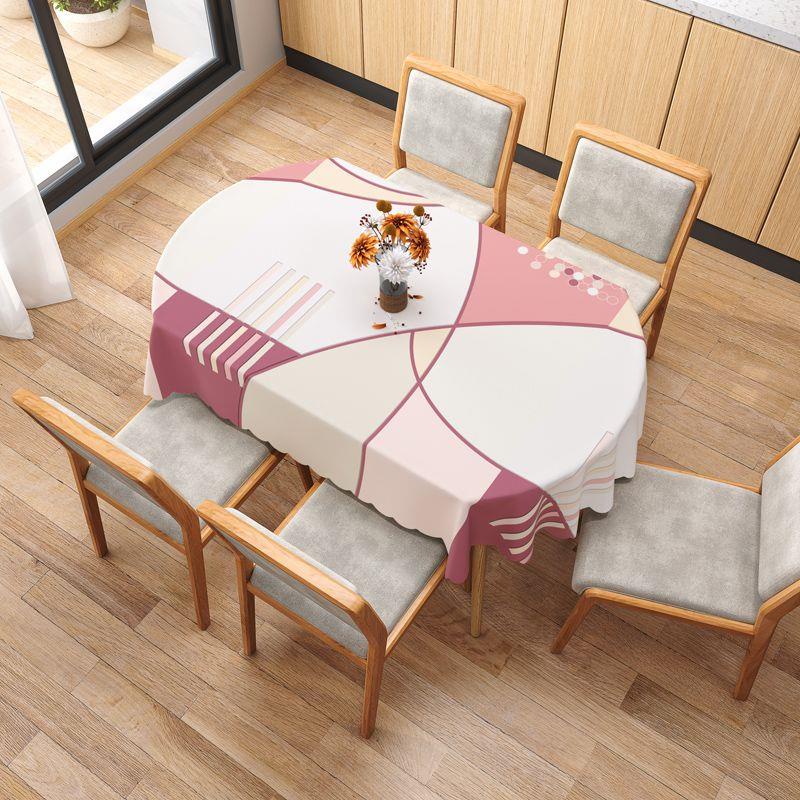 Khăn Trải Bàn Hình Bầu Dục Chống Nước, Chống Dầu, Chống Bỏng, Chất Liệu pvc Dày, Tươi Mới, Nghệ Thuật Hiện Đại