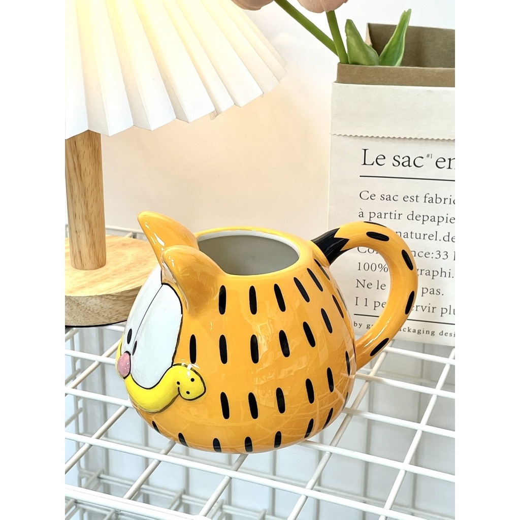 Cốc Uống Nước Bằng Sứ Hình Mèo garfield 3d Ba Chiều Dễ Thương Nhỏ Gọn Dành Cho Trang Trí Văn Phòng / Gia Đình 2023