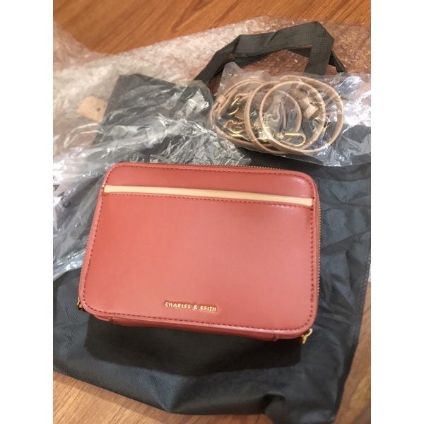 Túi ck màu cam gạch 23cm