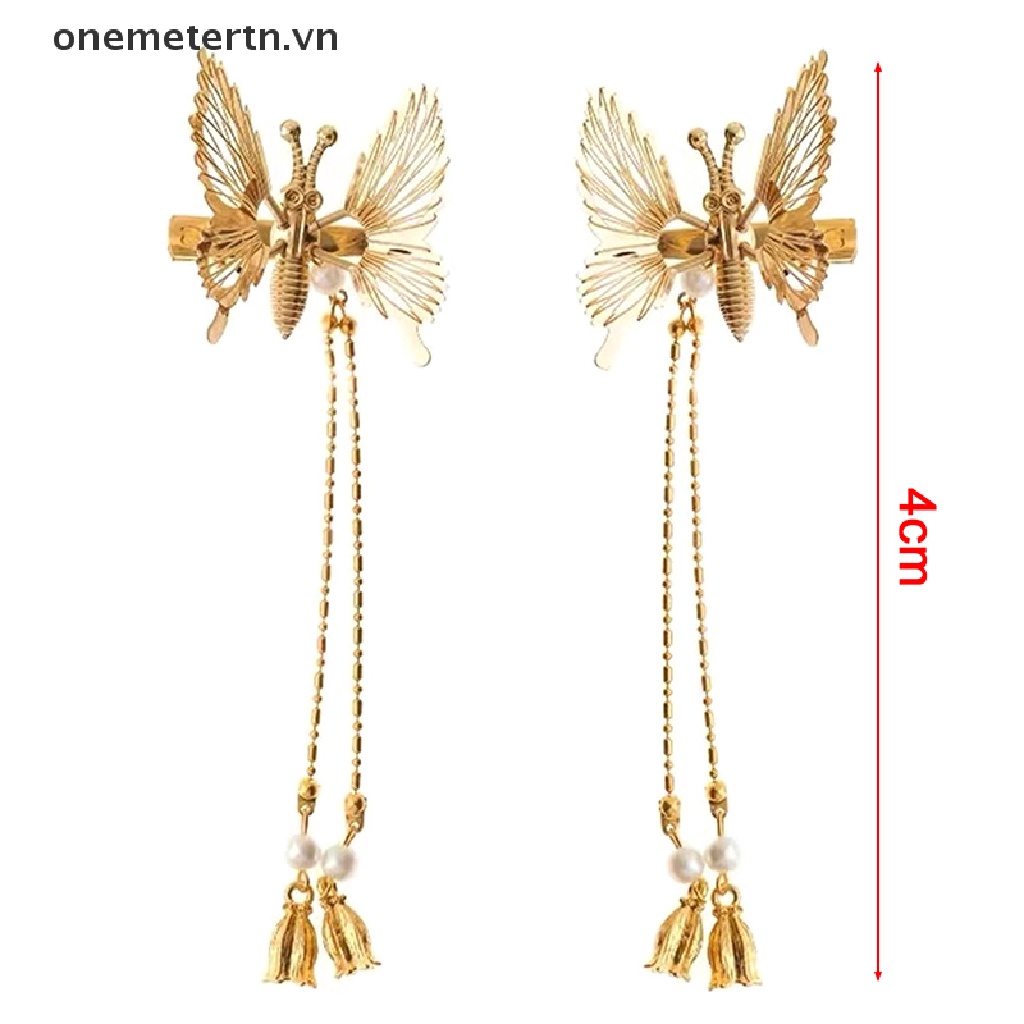Onemetertn Kẹp Tóc Hình Chuồn Chuồn Phối Tua Rua Cánh Bướm Xinh Xắn Cho Nữ