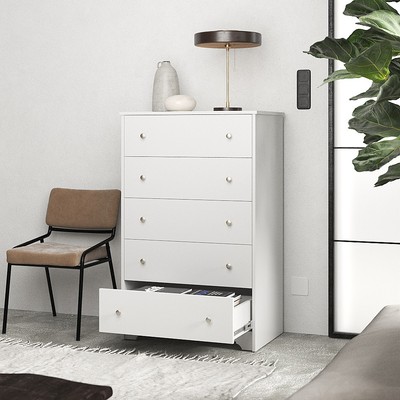 OLYMPIA, Tủ đựng đồ tân cổ điển 5 ngăn kéo DRA_104, 79x50x124cm, tủ gỗ Scandi Home