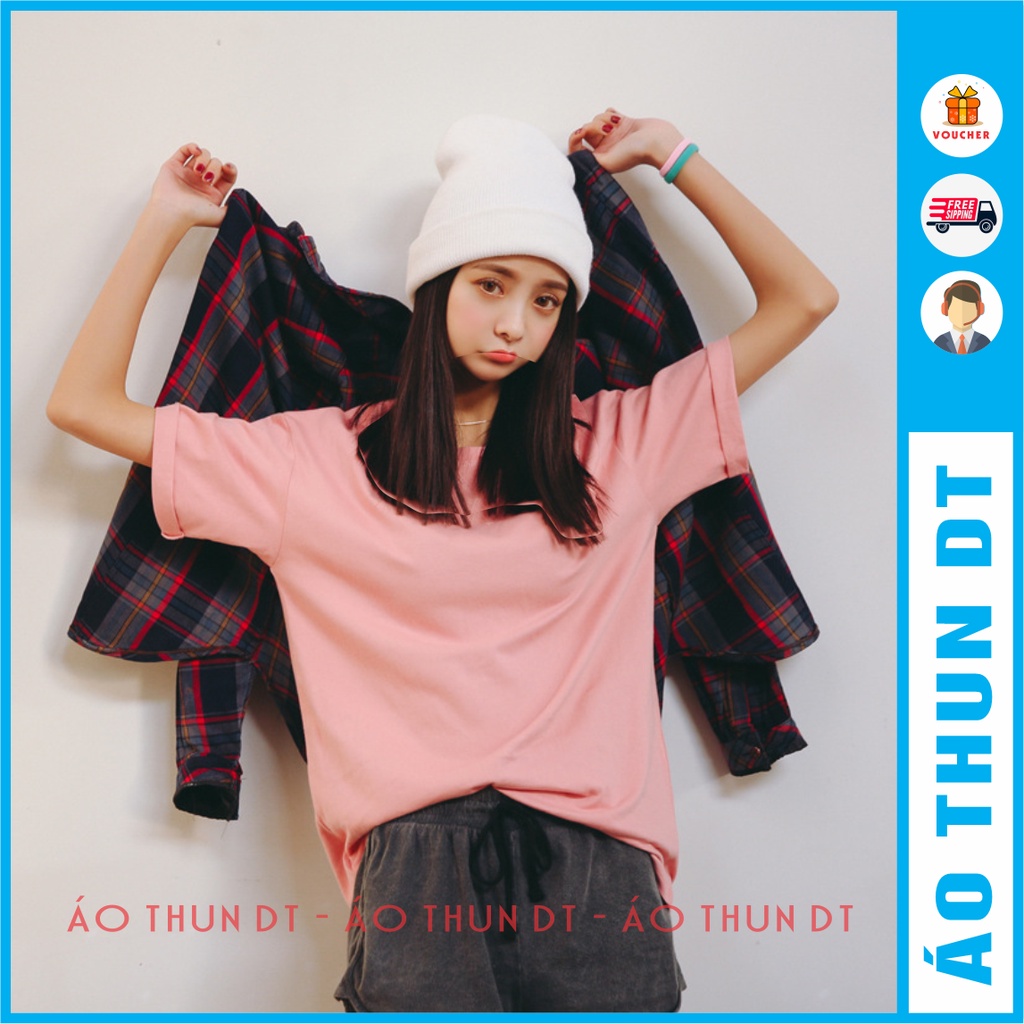 Áo Thun Trơn Tay Lỡ Unisex Form Rộng