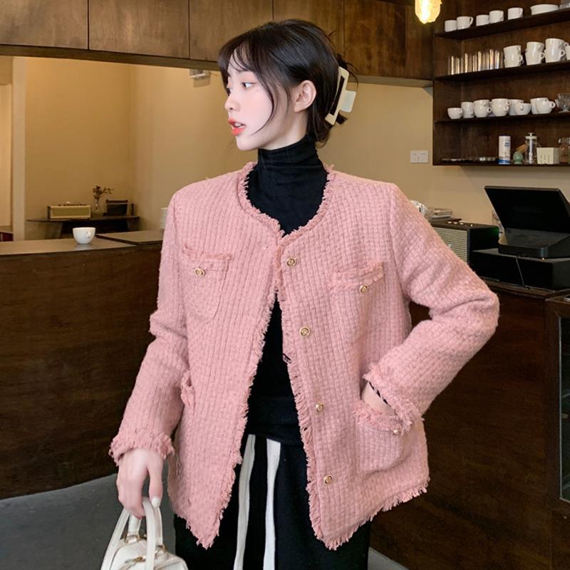 Áo Khoác Tweed Dày Dặn Dáng Rộng Phong Cách Thời Trang Thu Đông Mới 2022