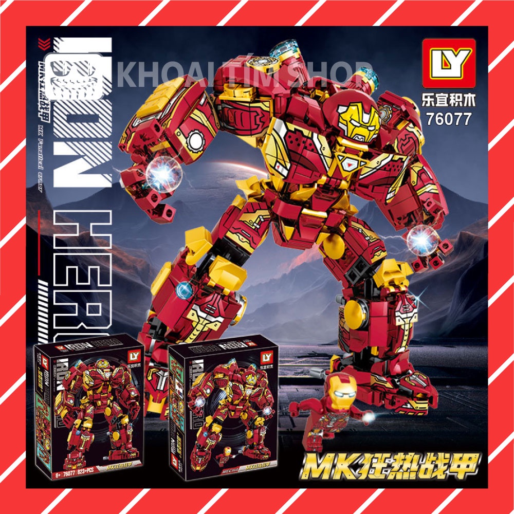 Đồ Chơi Lắp Ráp LY 76077 - Iron Man Hulkbuster/ Mô Hình Người Sắt 820+ Mảnh