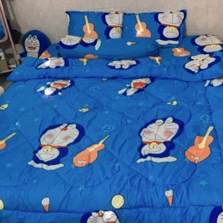 Drap nệm + 2 vỏ gối mẫu doremon