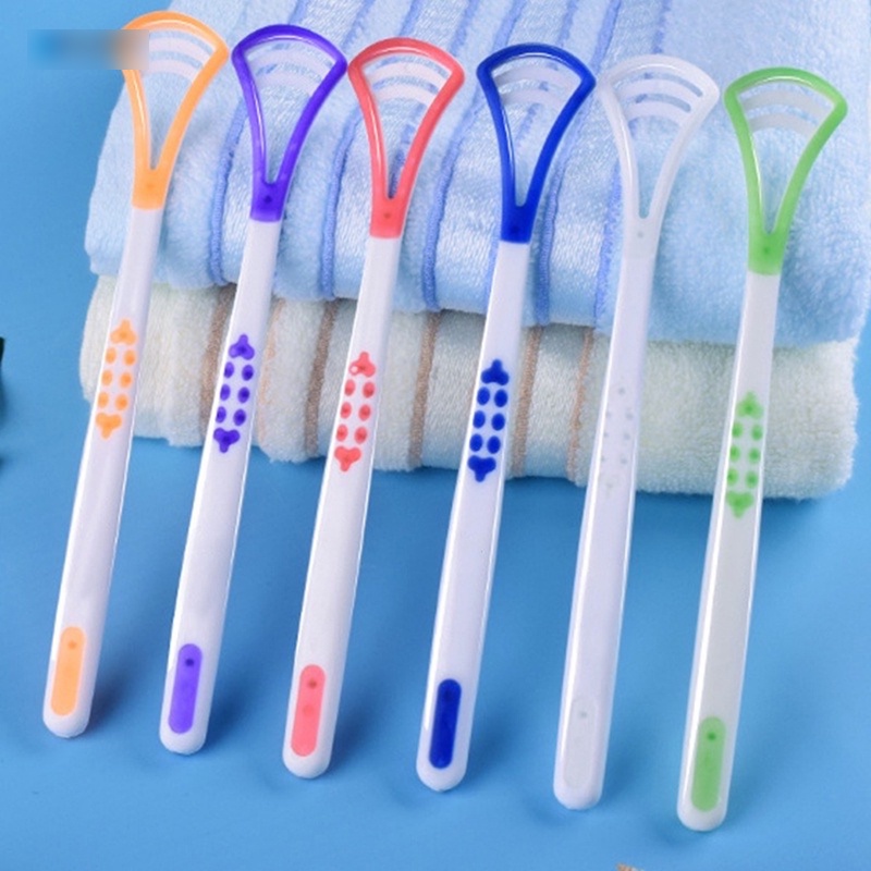🍉Dụng cụ cạo lưỡi vệ sinh răng miệng chất liệu nhựa an toàn ruiyan