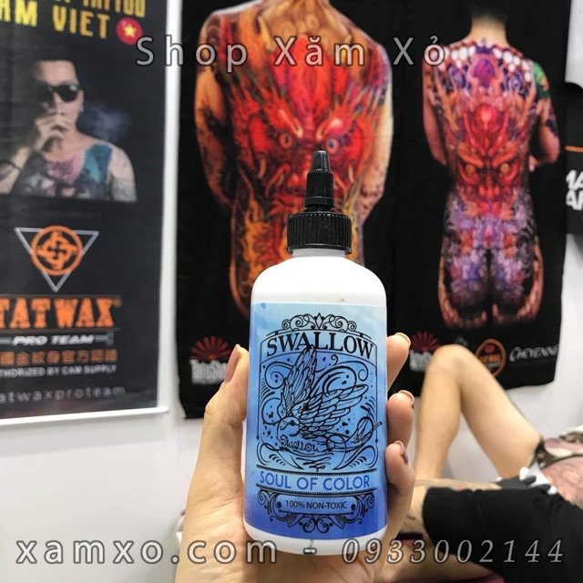Nước pha mực kích màu hình xăm swallow - dụng cụ xăm sài gòn