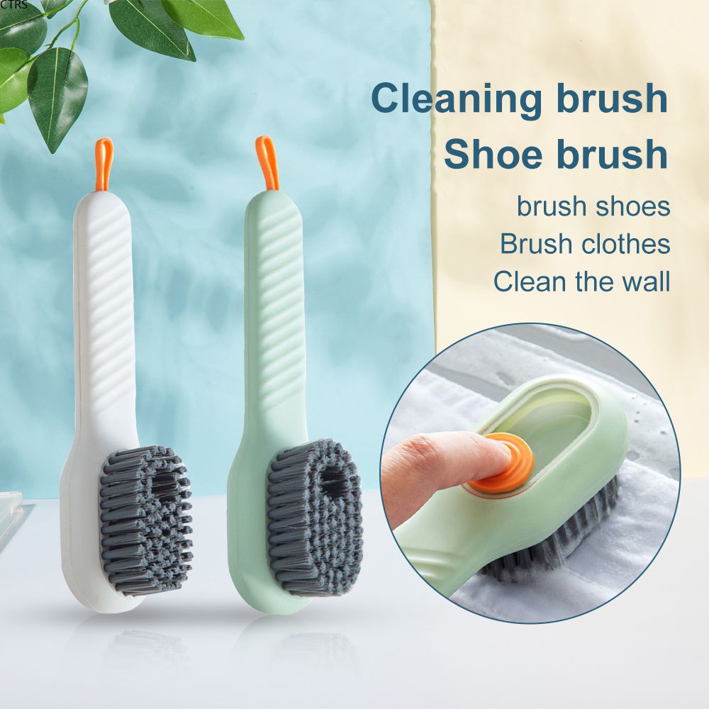 Bàn Chải Lông Mềm Bằng Nhựa Tay Cầm Dài Đa Năng Kèm Bình Xịt Xà Phòng Bàn Chải Giày Bàn Chải Vệ Sinh Gia Đình Làm Sạch Bụi Bẩn