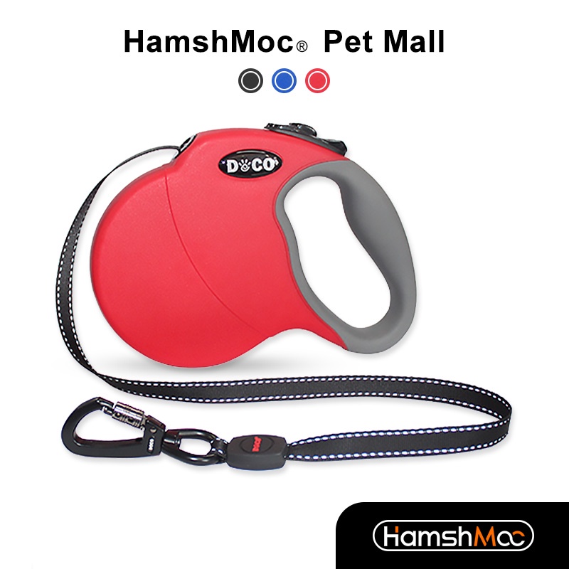 HamshMoc Dây RúT 360 Độ DùNg Để DẫN Thú Cưng Đi DạO° Ổ Khóa Một Nút Có Tay Cầm Chống Trượt Phản Quang Bằng Nylon