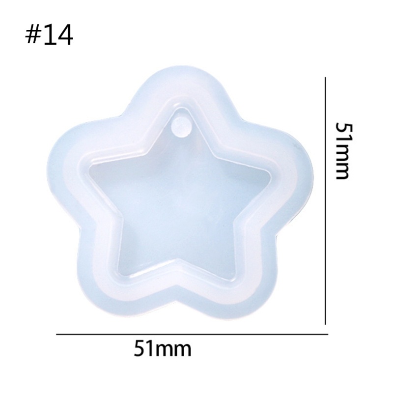 Khuôn Silicone Làm Mặt Dây Chuyền DIY Không Dính Hình Lục Giác / Ngôi Sao / Trái Tim / Tròn