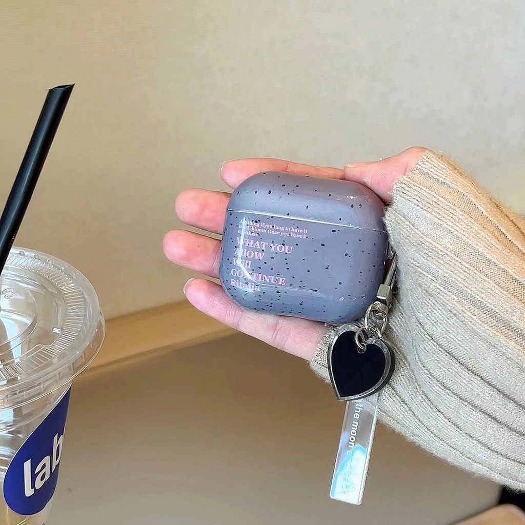 Vỏ Bảo Vệ Hộp Sạc Tai Nghe AirPods Pro2 2022 AirPods 1 2 3 Pro Có Dây Đeo Màu Xám Tím