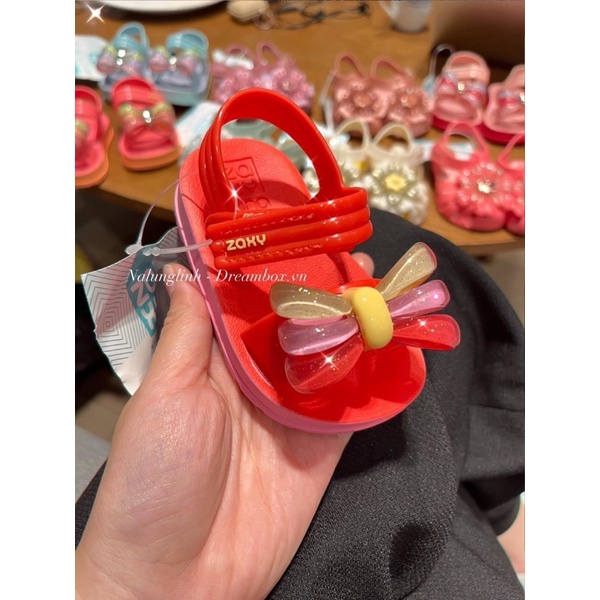 Dép Zaxy quai ngang nơ kẹo red cho bé gái