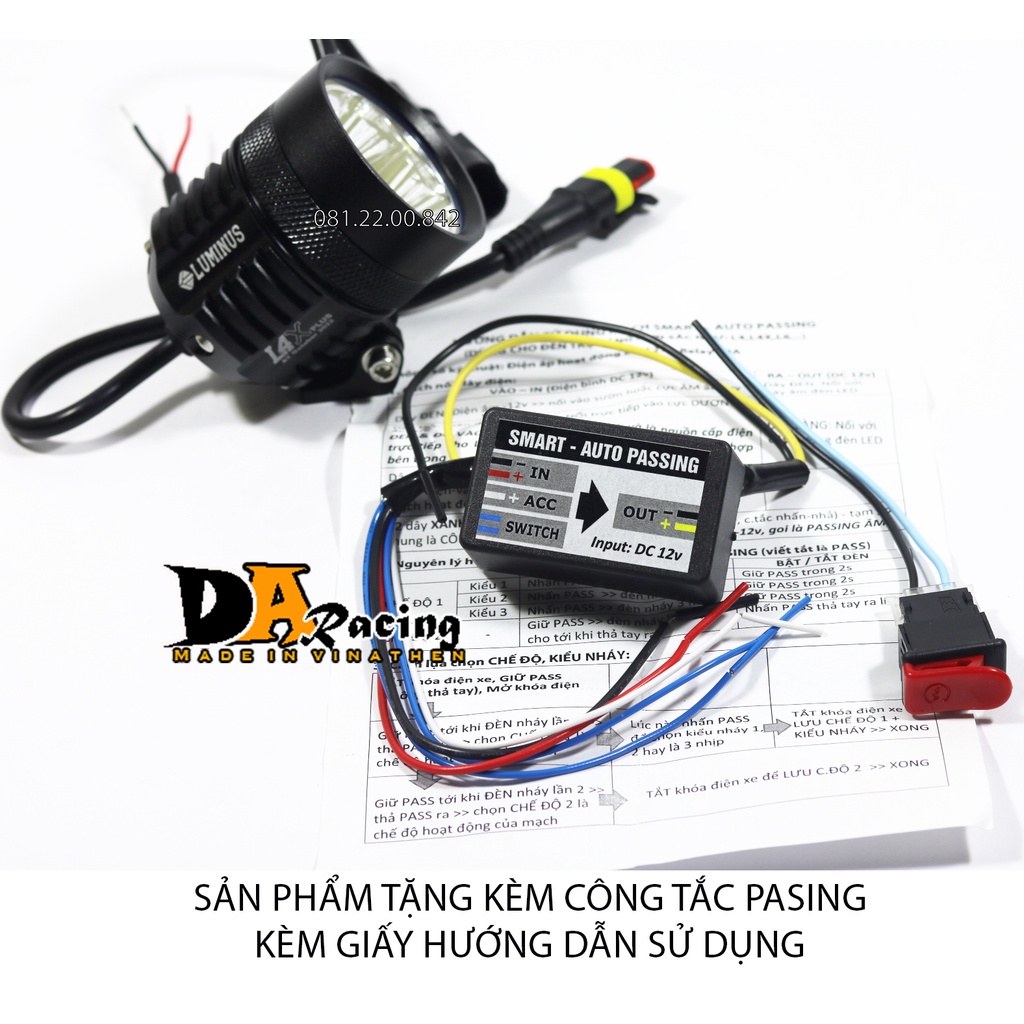 Mạch Pasing đèn trợ sáng 1 màu L4x,L6x,l9x vvv Tặng công tắc