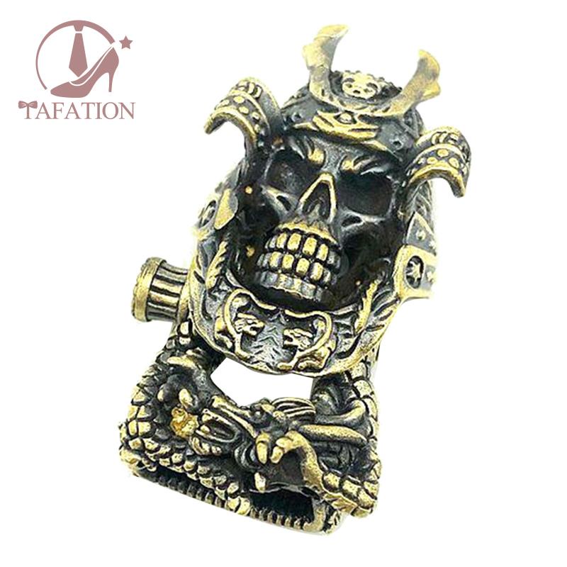 Móc Khóa Bằng Đồng Thau Đa Năng Hình Đầu Lâu Dùng Làm Vòng Tay Paracord DIY