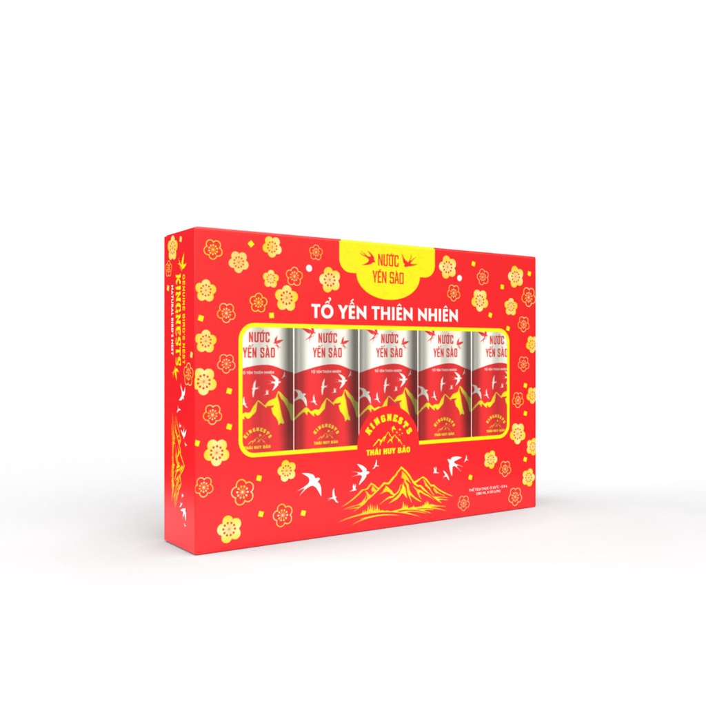 Quà tết Nước yến sào dạng lon Kingnest's - xách 5 lon 180ml date 2025