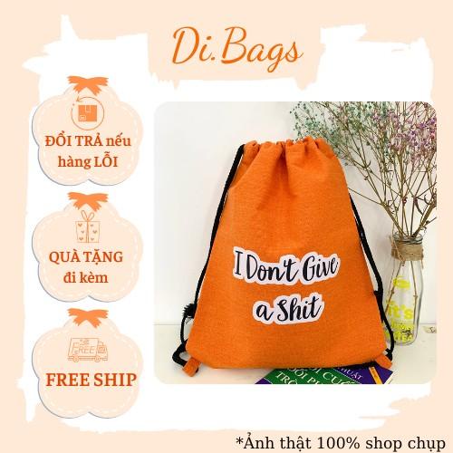 Túi tote,balo dây rút vải canvas,màu cam trẻ trung, thiết kế năng động,tiện lợi mang đi mọi nơi