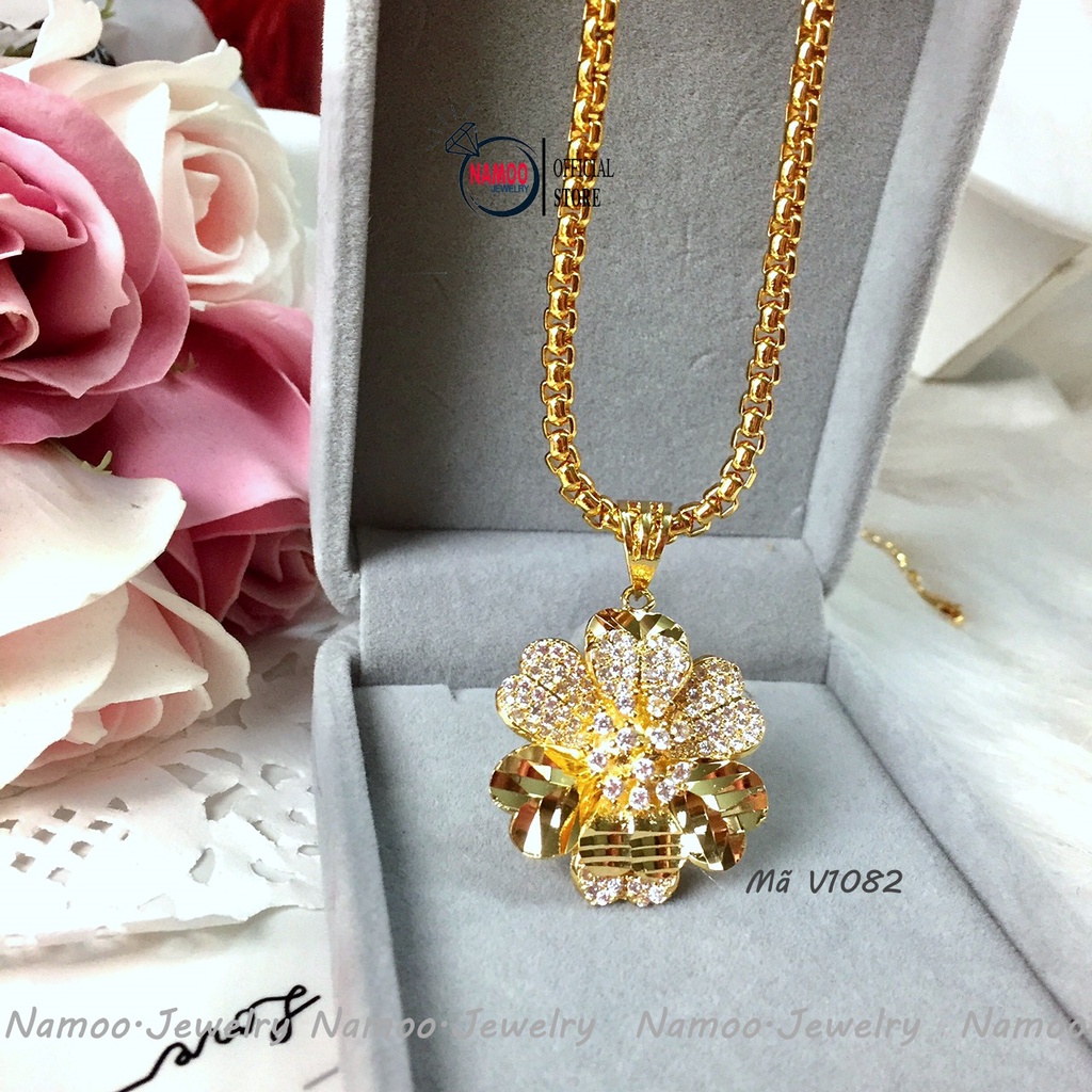 Dây CHuyền Mặt Hoa Đính Đá Tinh Xảo V1082 Namoo Jerwelry