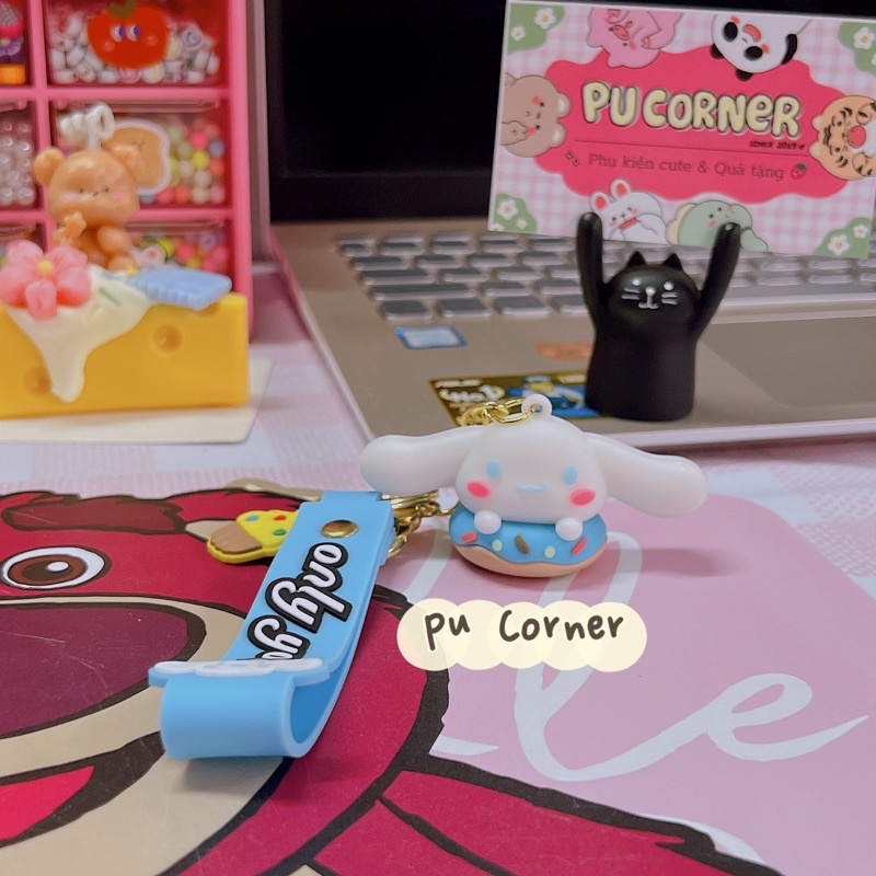 Móc khoá Sanrio bánh donut siêu cute hình Kuromi , Cinnamoroll , Kitty , PomPurin