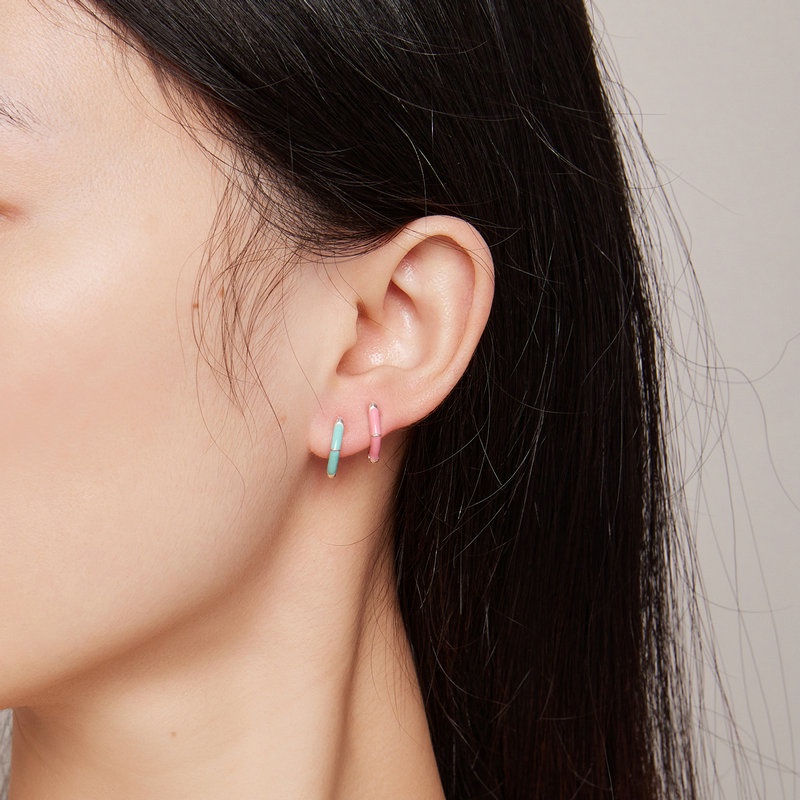 BAMOER Bông Tai Bạc 925 HìNh Thoi ThờI Trang