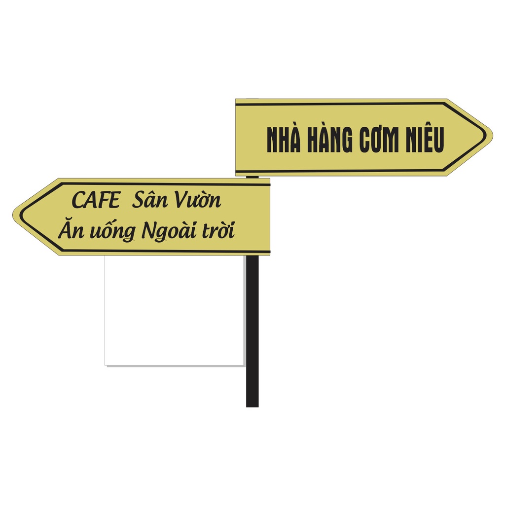 BẢNG MŨI TÊN CHỈ ĐƯỜNG ALU DÁN DECAL XI VÀNG - TẶNG KEO DÁN