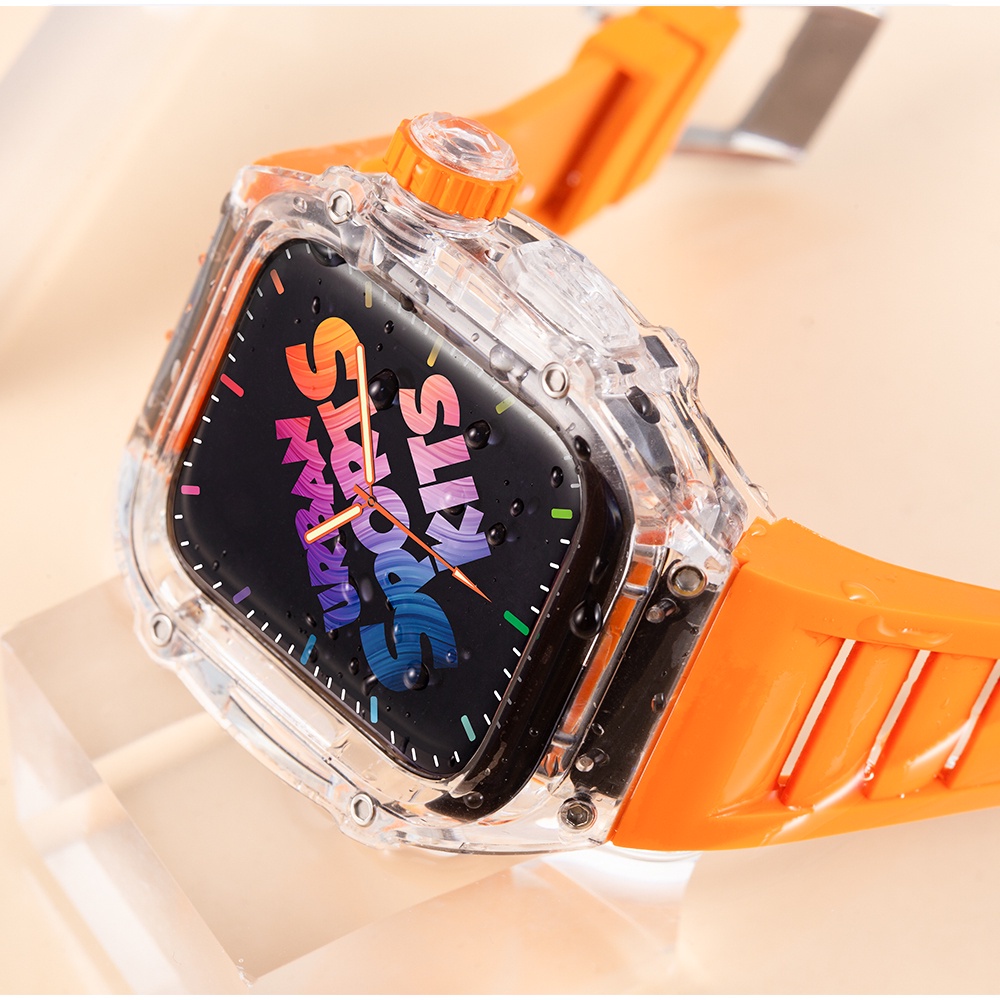 Dây Đeo Đồng Hồ Bằng Silicone Trong Suốt Cho iWatch Series 8 7 6 5 4 SE 45mm 44mm