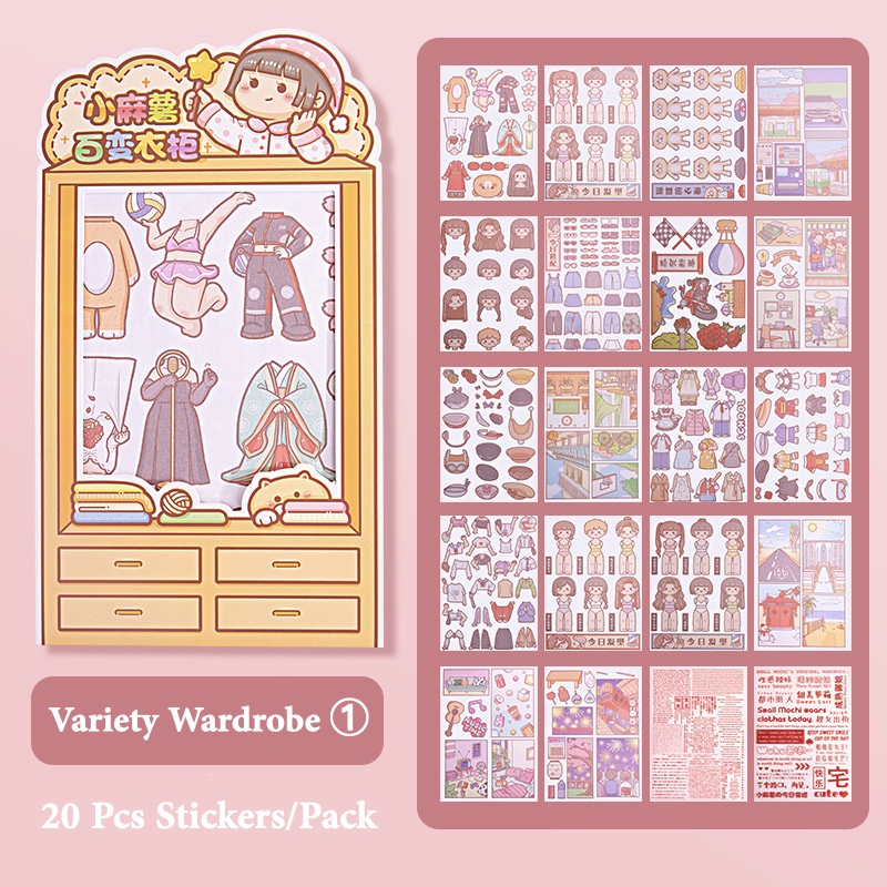 🌴 Bộ tem dán tủ đồ với chủ đề Little Mochi đa dạng 20/24 miếng Sticker cute hình dán sticker Sticker Thay Đồ Trang Phục Sticker tủ quần áo Sticker Mochi Hình Dán Sổ sticker Tem Mochi