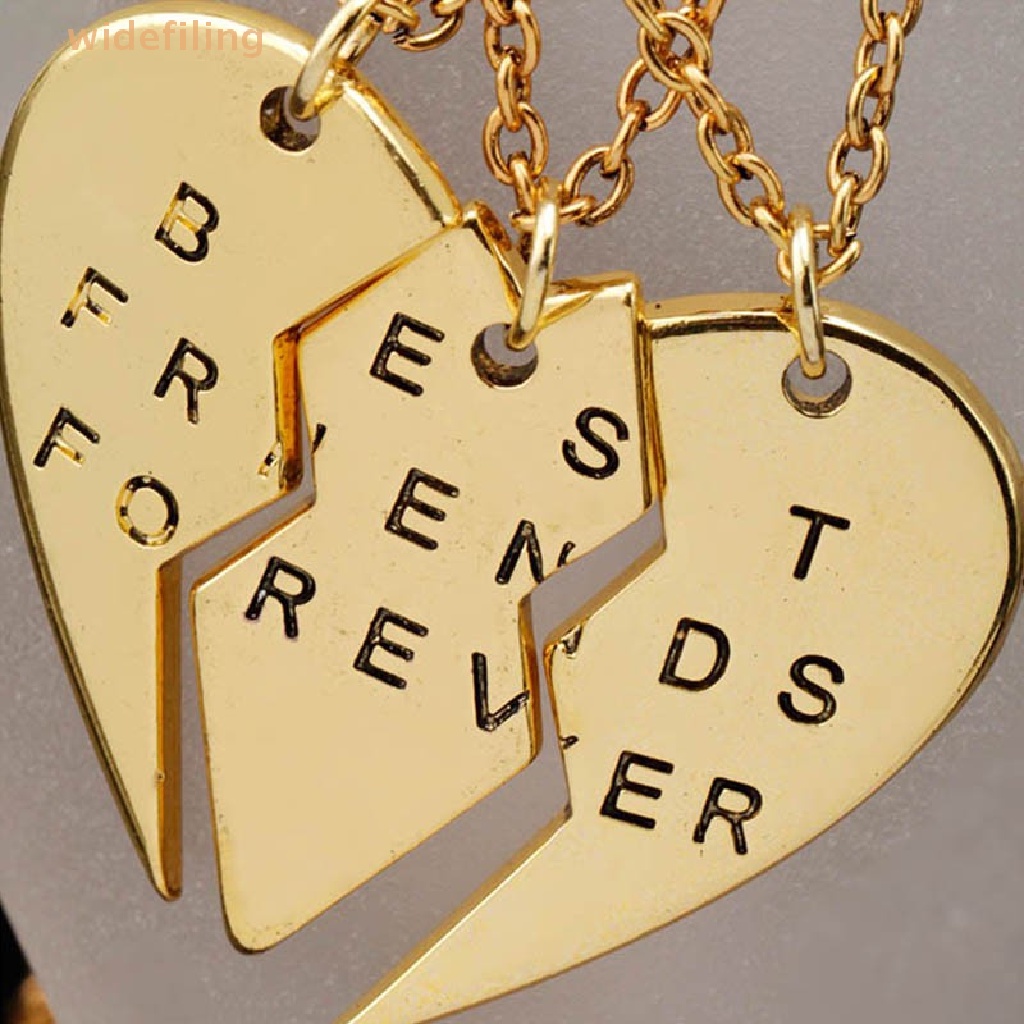 Set 3 Vòng cổ Tình Bạn Mặt Trái Tim Vỡ Khắc Chữ Best Friends Forever Nice Thời Trang