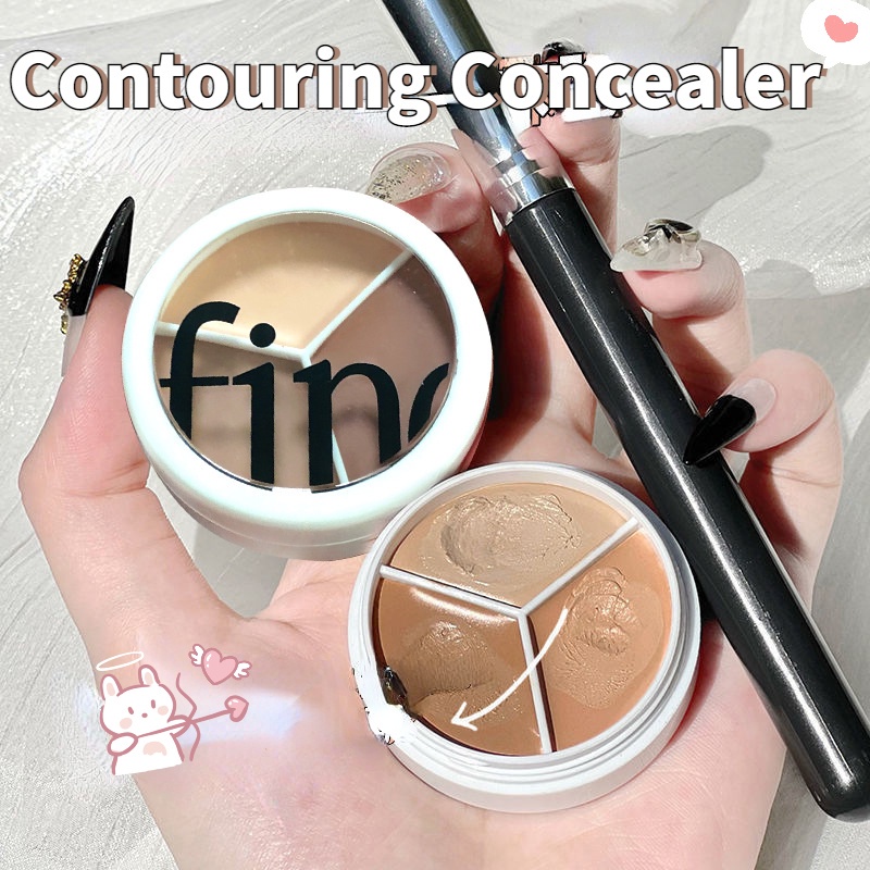Bảng Kem Che Khuyết Điểm 3 Màu Che Phủ Quầng Thâm Mắt Và Mặt Chuyên Nghiệp - Thỏ Beauty