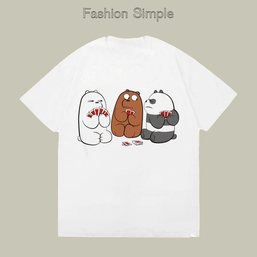 Áo thun nam nữ 🚚 FREESHIP 🚚in hình 3 chú gấu siêu cute, chất vải dày mịn, thoáng mát, nam nữ đều mặc được