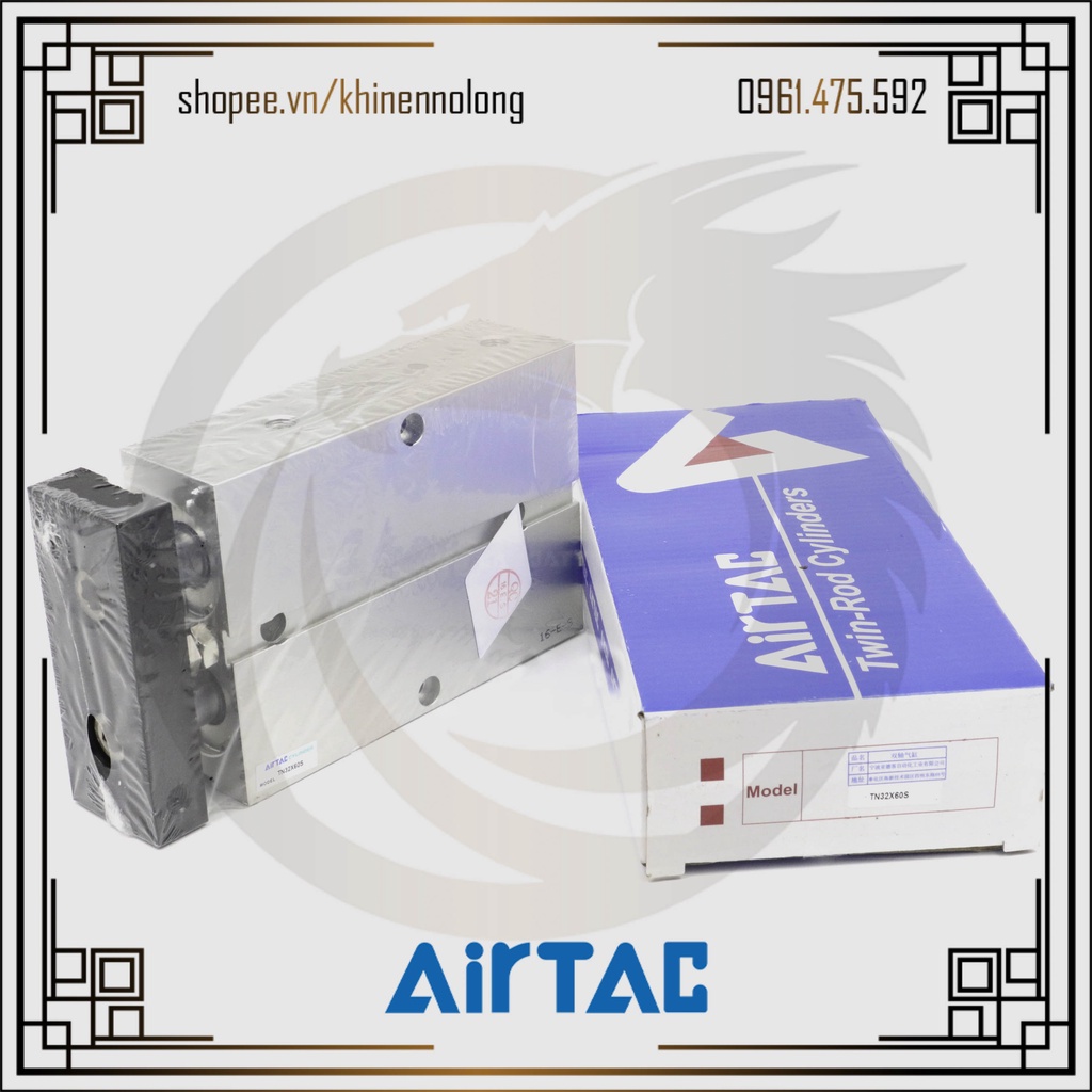 Xi Lanh Khí Nén Dẫn Hướng 2 Ty AirTAC TN32 x 10S,20S, 25S, 30S, 40S, 50S, 60S, 70S, 150S
