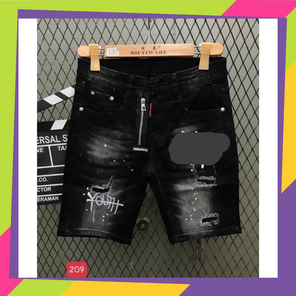 Quần Short Jean Nam chất liệu bò denim co giản 4 chiều đường may sắc sảo thêu chỉ tiết thời trang nam nhiều mẫu mã