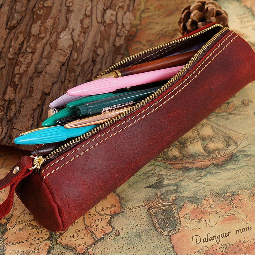 Túi Da Đựng Bút Phong Cách Vintage Chất Lượng Cao