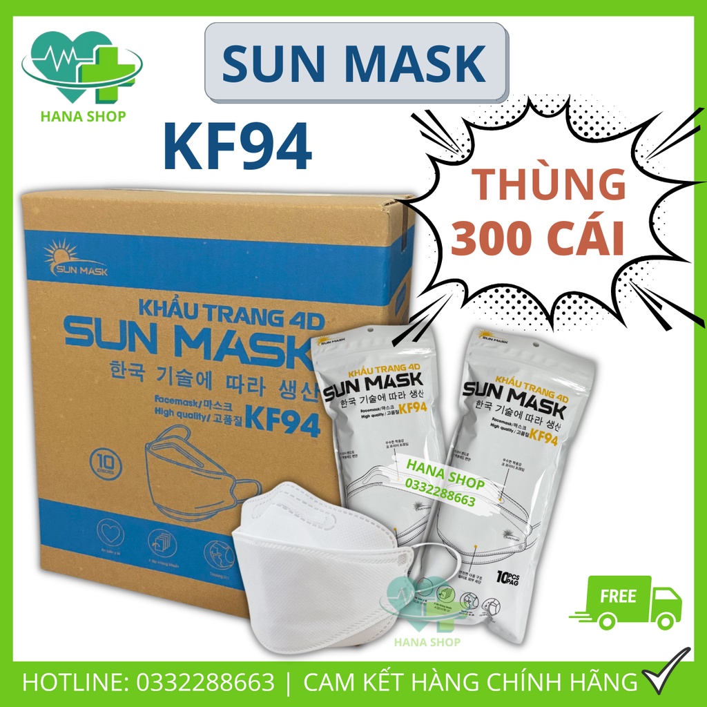 Khẩu Trang KF94 SUN MASK 4D Hàn Quốc 4 Lớp Chống Bụi Mịn Chính Hãng