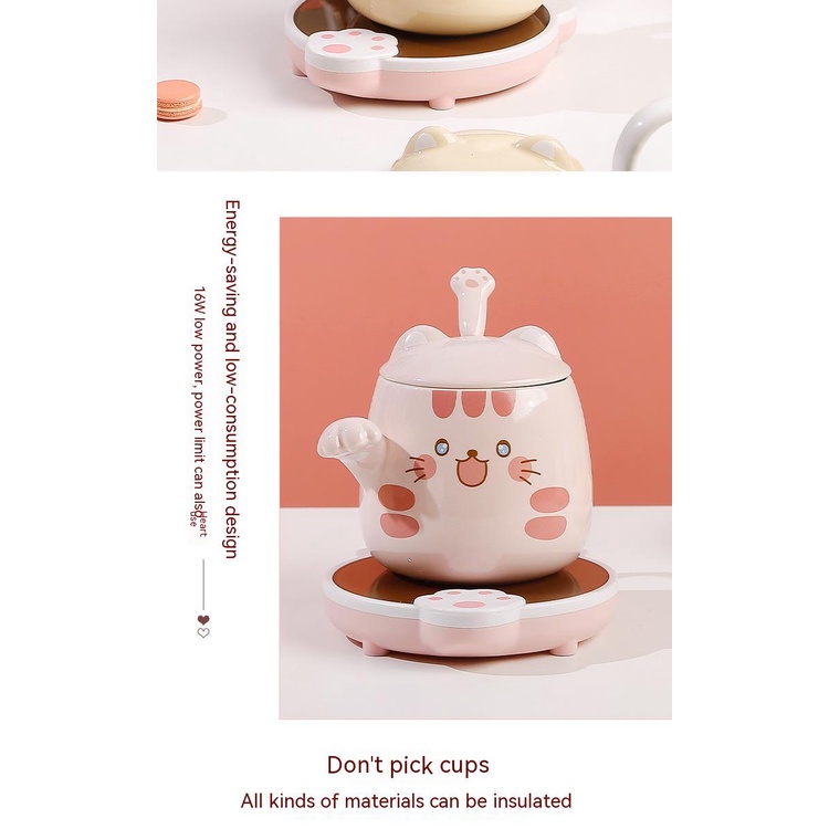 Đế Lót Ly Giữ Nhiệt 55 Độ Hình Mèo Dễ Thương