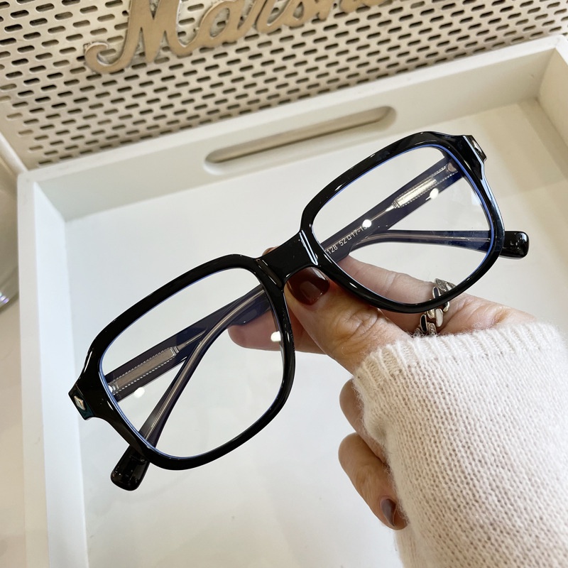 Mắt Kính Gọng Vuông Màu Đen Chống Ánh Sáng Xanh Phong Cách Cổ Điển Thời Trang Cho Nữ