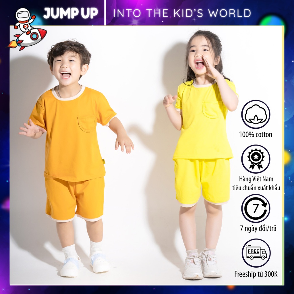 Bộ Thun Đáng Yêu Bé Trai Bé Gái, Quần Áo Unisex Cho Bé Kute Đáng Yêu, Cotton Cao Cấp Co Giãn 4 Chiều - Jump Up