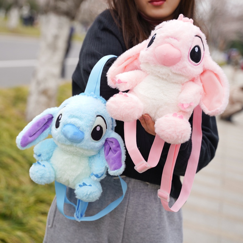 Ba Lô Đi Học Hình Stitch Nhồi Bông Dễ Thương Cho Bé Mẫu Giáo