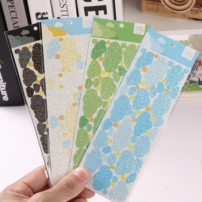 Sticker hình đám mây lấp lánh