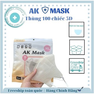 Khẩu Trang 5D AK Màu  bịch 10 chiếc