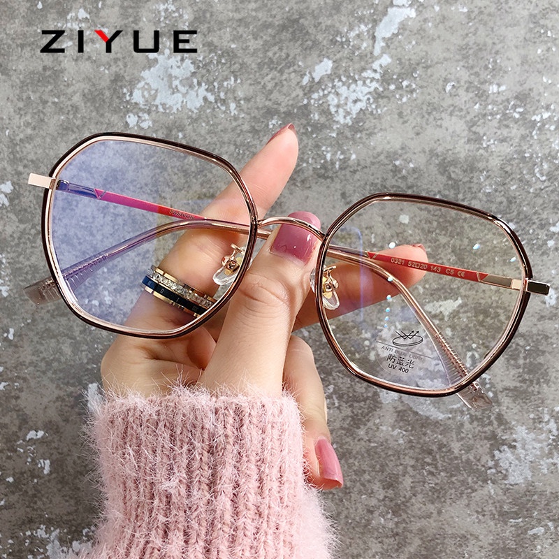 Kính Mát TR90 Gọng Kim Loại Chống Ánh Sáng Xanh Phong Cách Retro